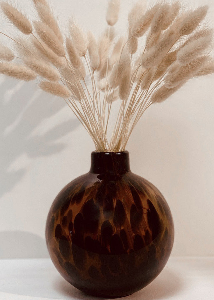 Vase Rond léopard brun