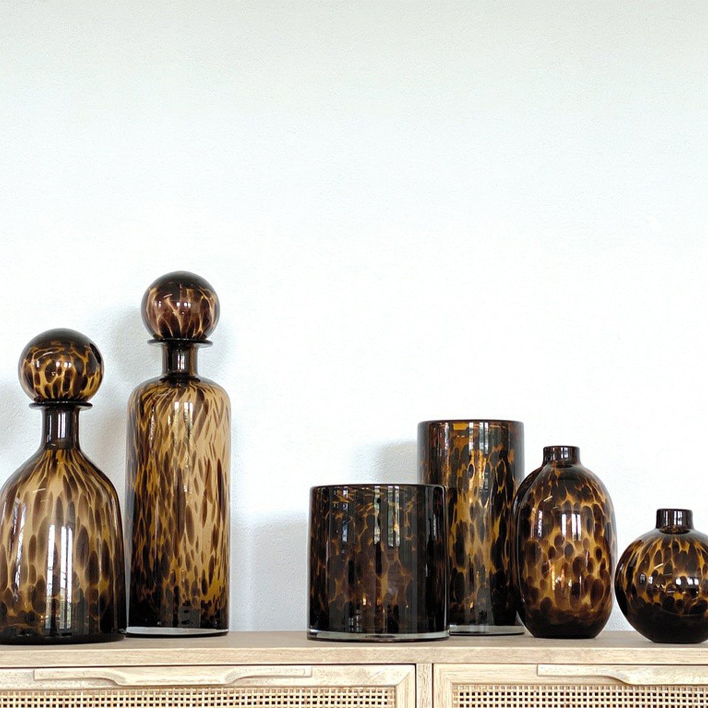 Vase Rond léopard brun