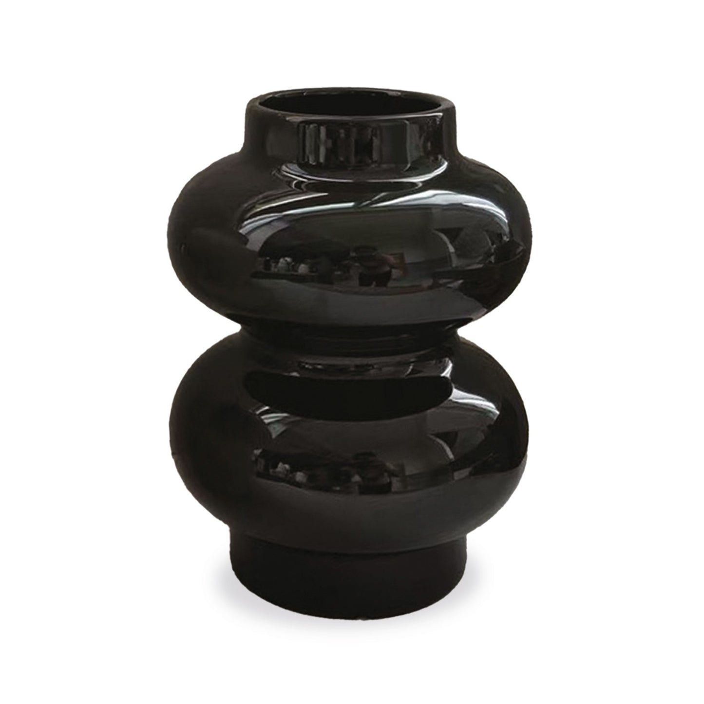 Vase ceramic Double noir