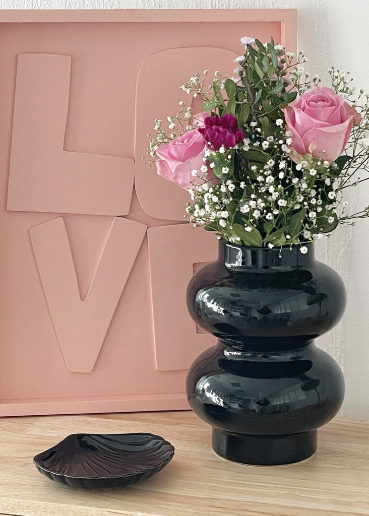 Vase ceramic Double noir