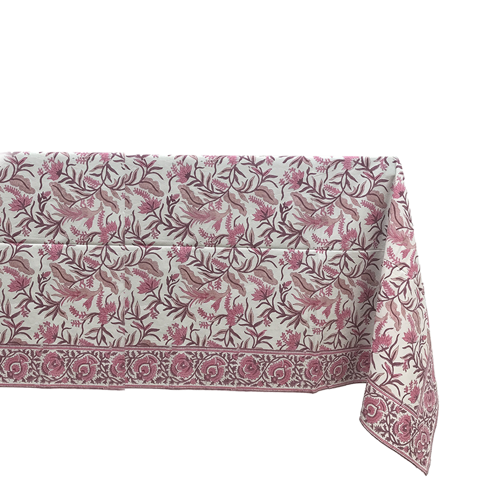 Nappe motifs indien rose