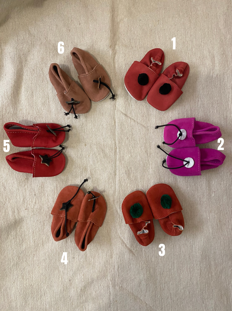 Taille 19 - Babouches bébé rose/rouge