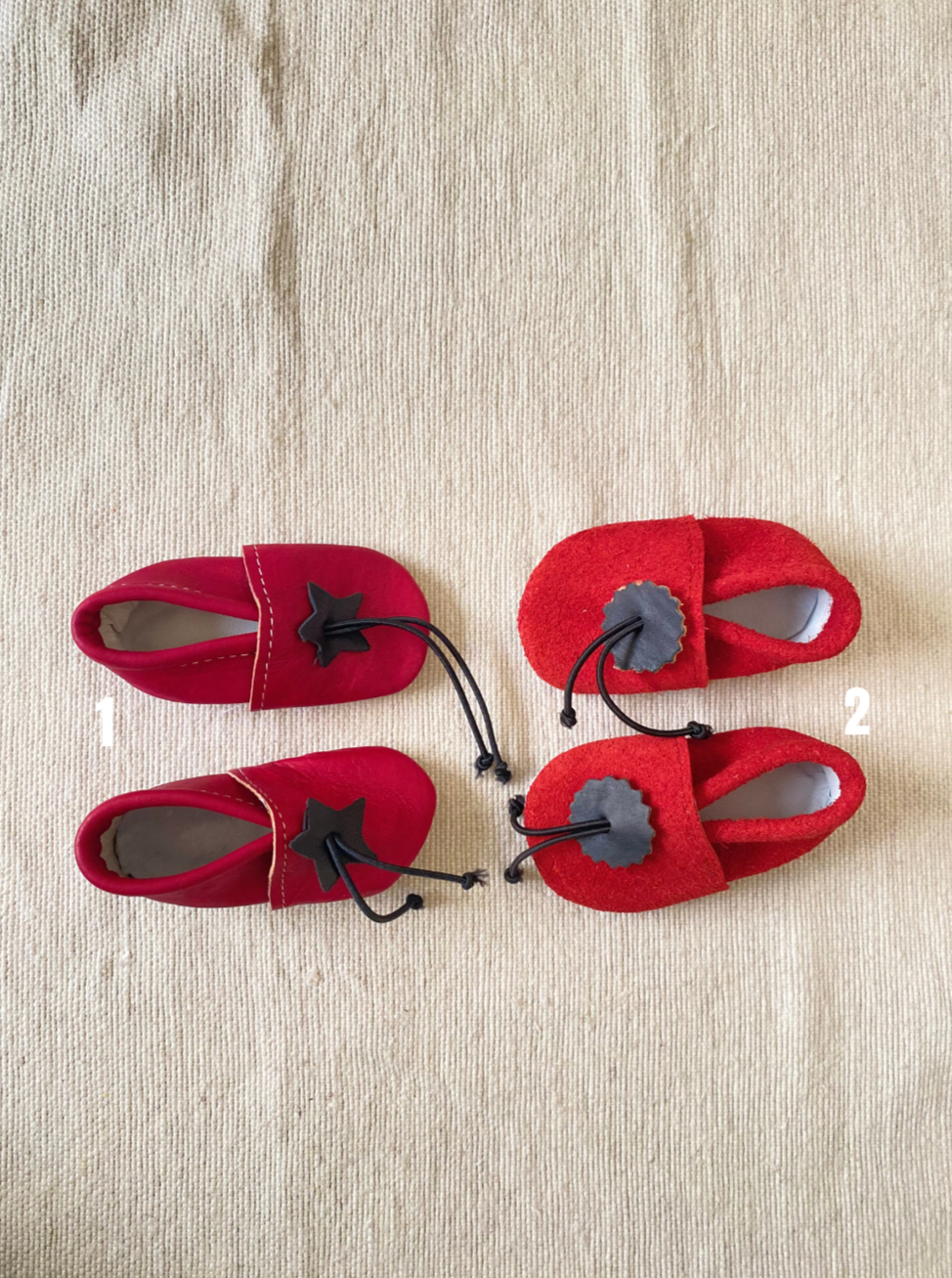 Taille 18 - Babouches bébé rouge