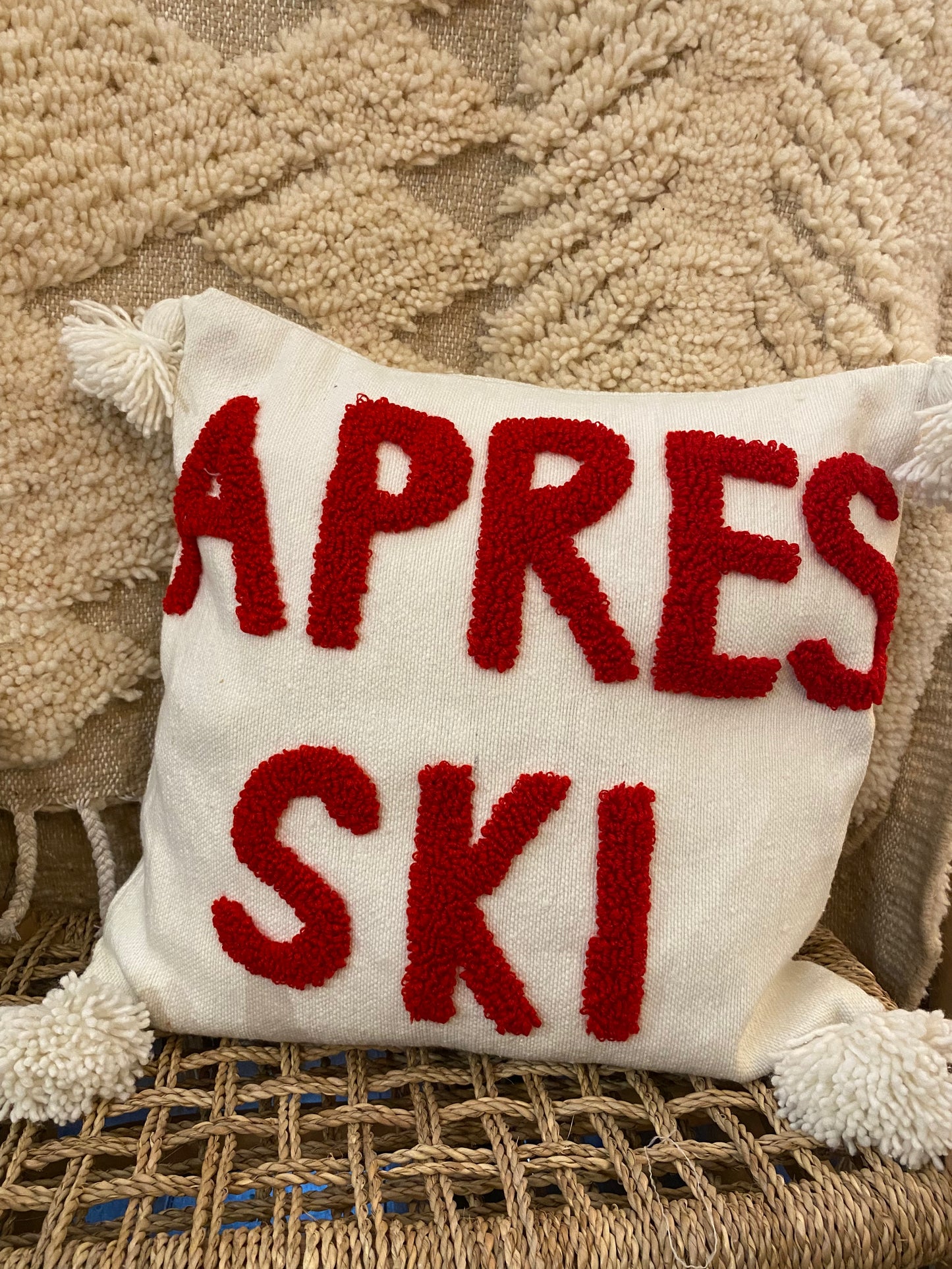 Housse de coussin APRES SKI ROUGE