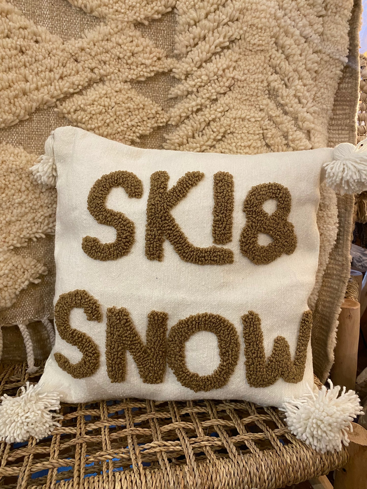 Housse de coussin SKI & SNOW BEIGE