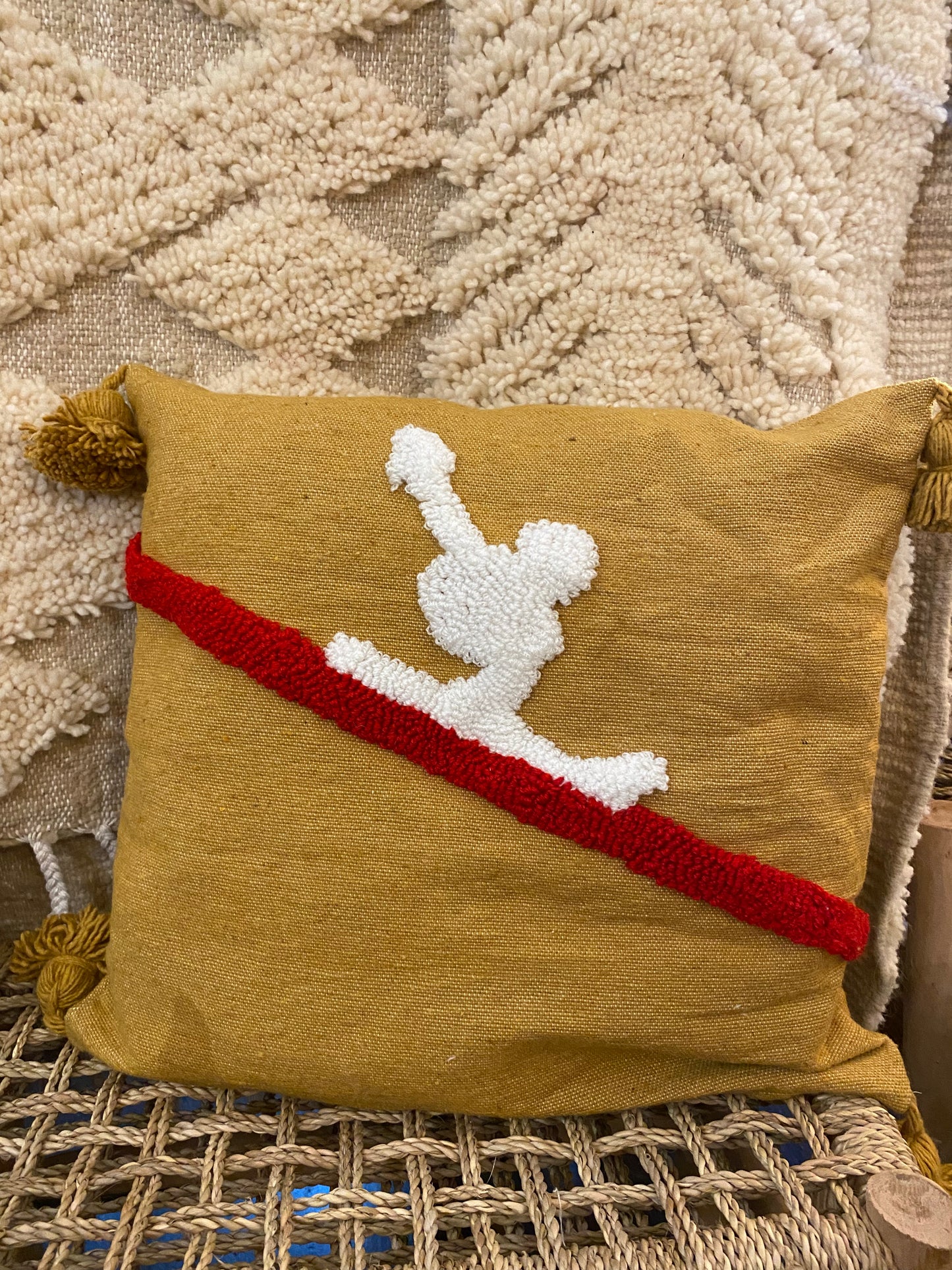Housse de coussin Skieur