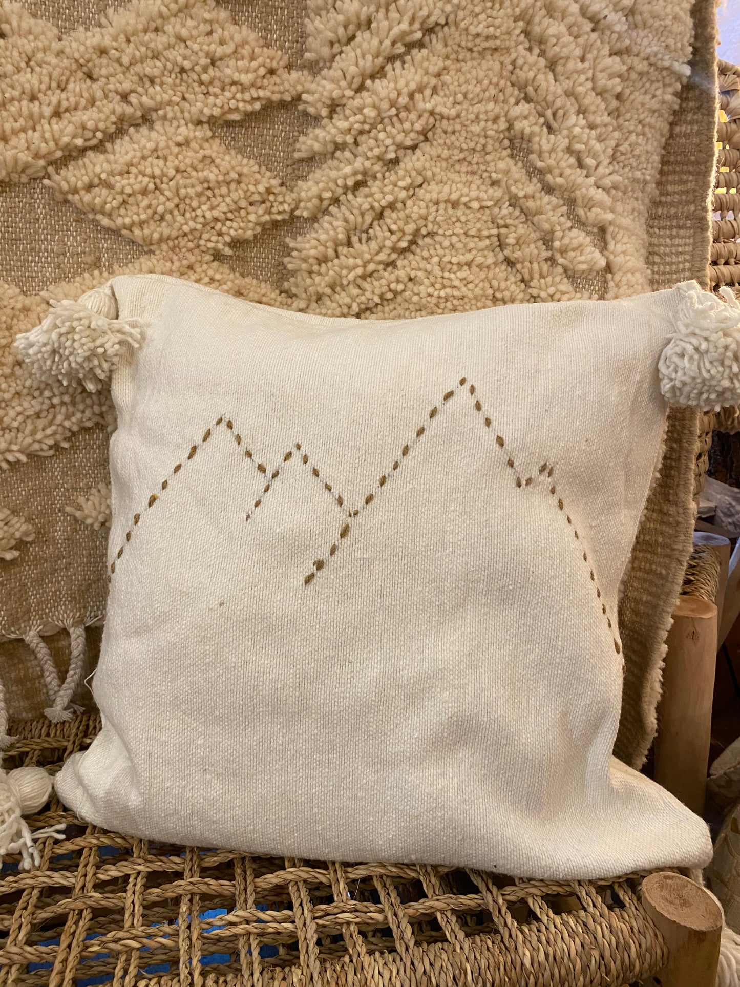 Housse de coussin Montagne beige