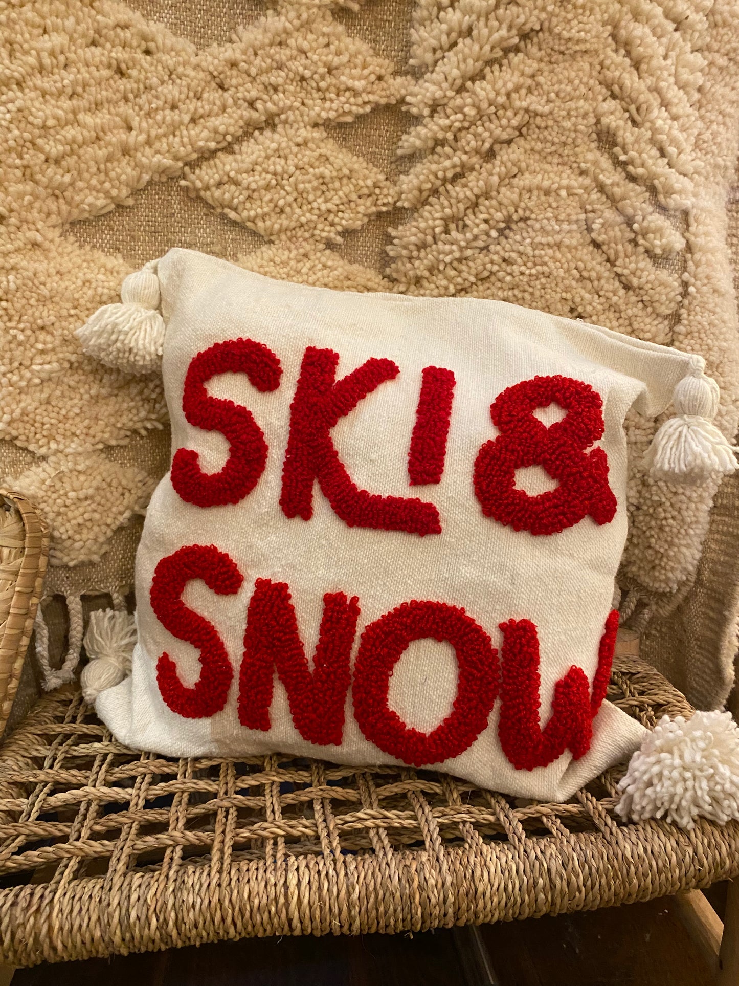 Housse de coussin SKI & SNOW ROUGE
