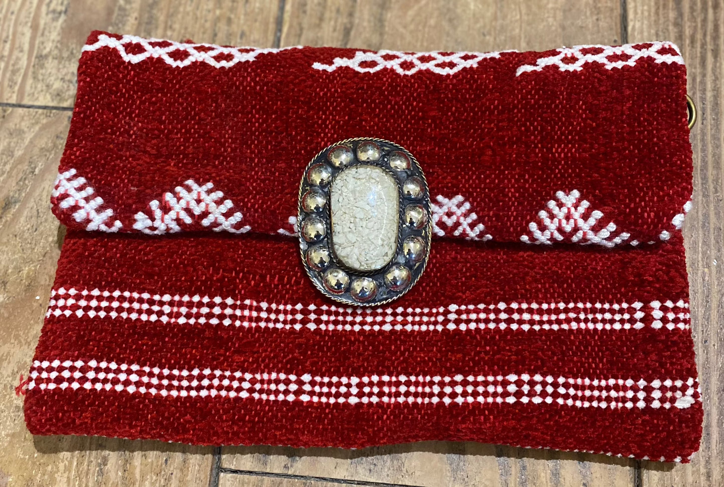 Pochette modèle unique en zanafi rouge
