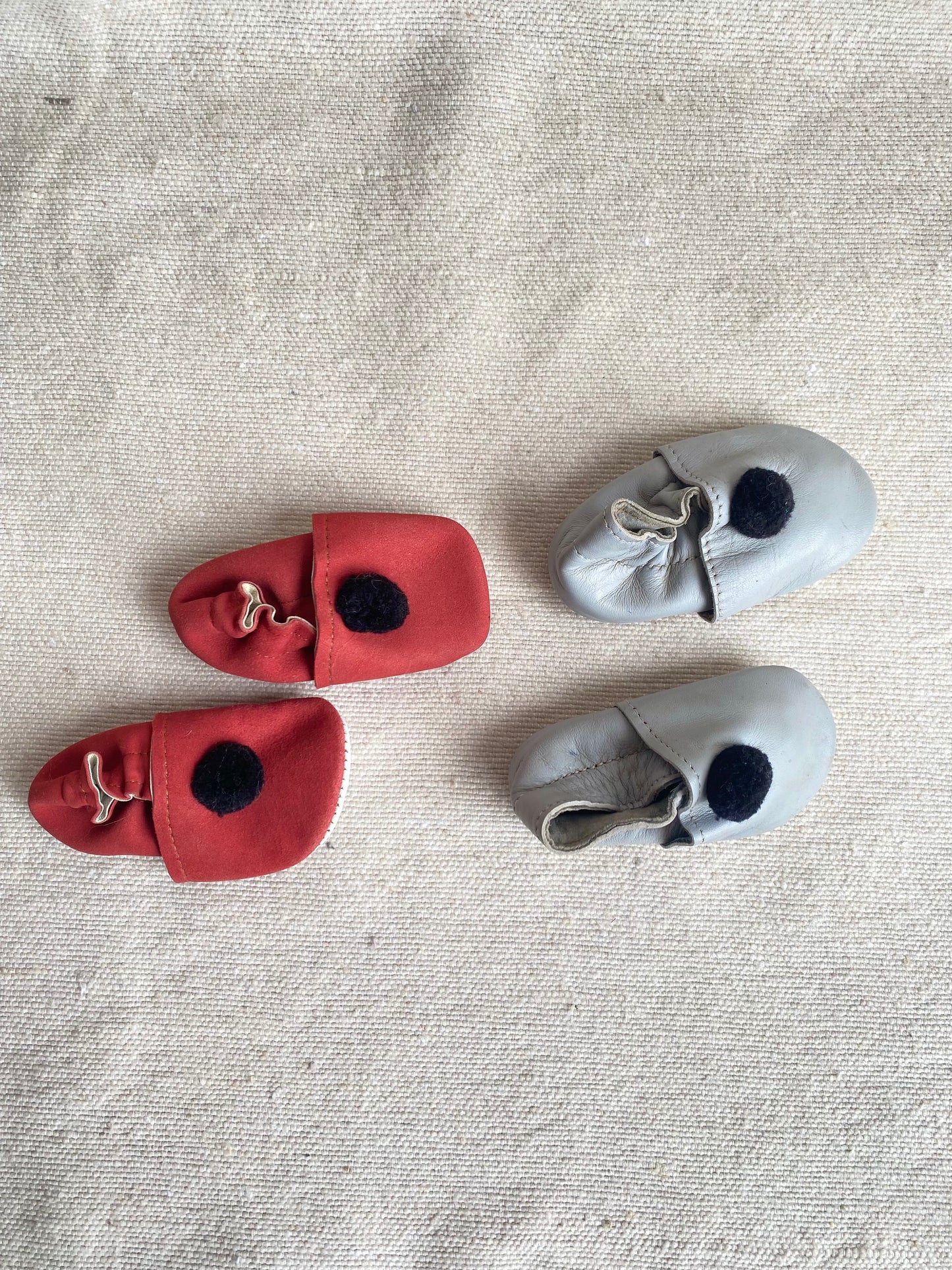 Taille 19 - Babouches bébé rose/rouge
