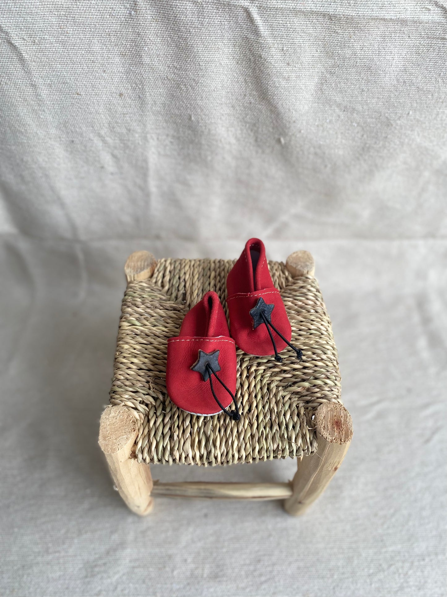 Taille 19 - Babouches bébé rose/rouge