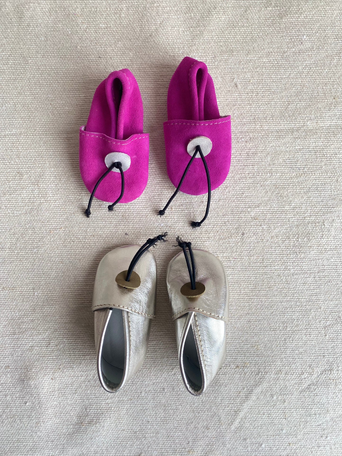 Taille 19 - Babouches bébé rose/rouge