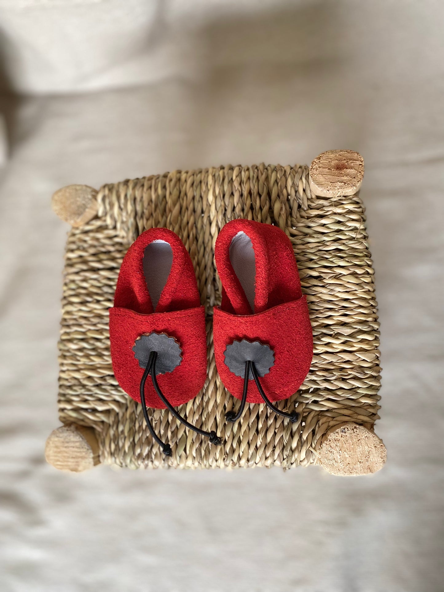 Taille 18 - Babouches bébé rouge
