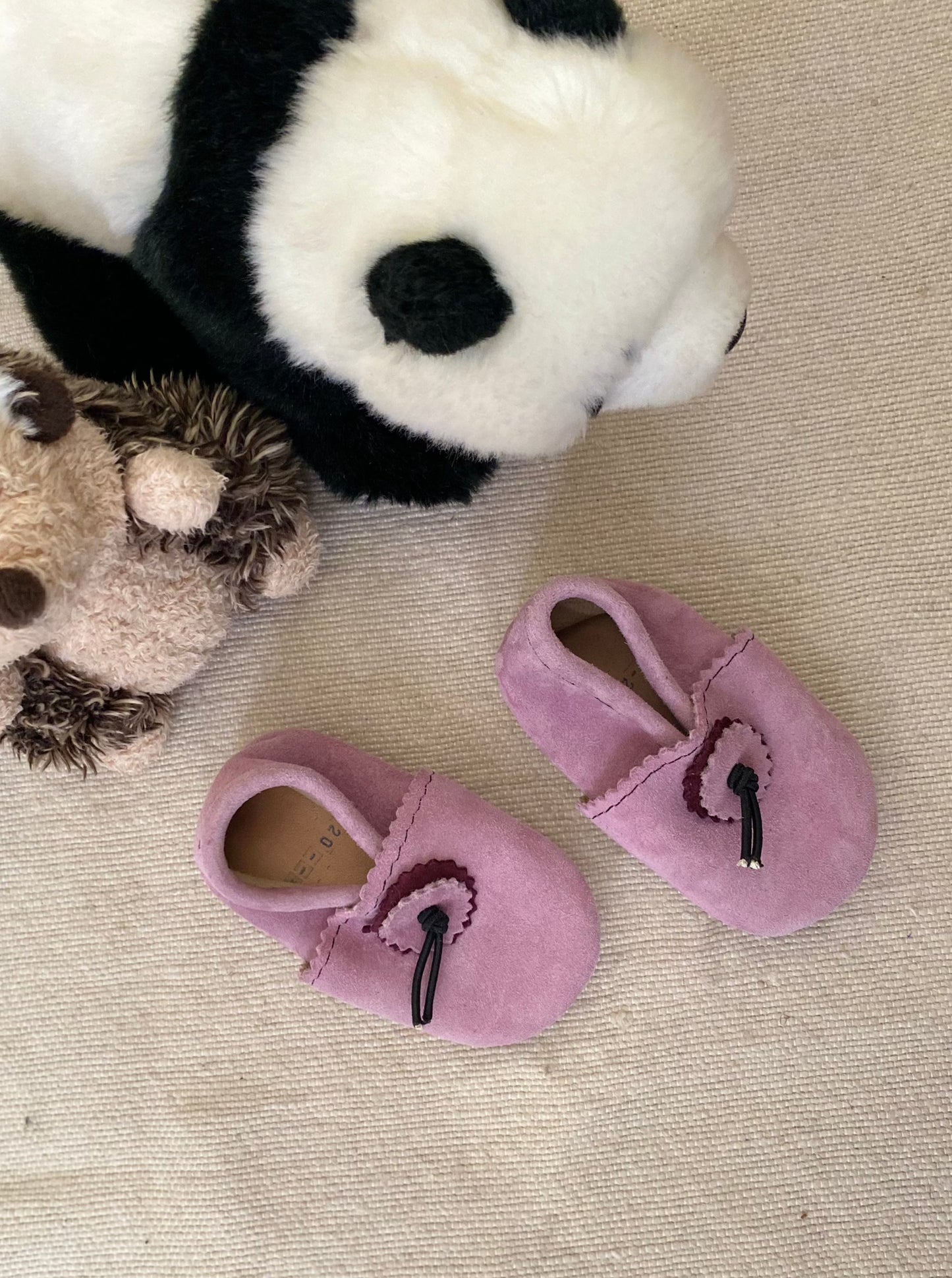 Taille 21 - Babouches bébé rose/rouge