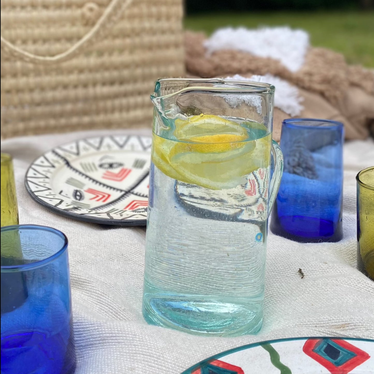 Carafe beldi transparante avec anse