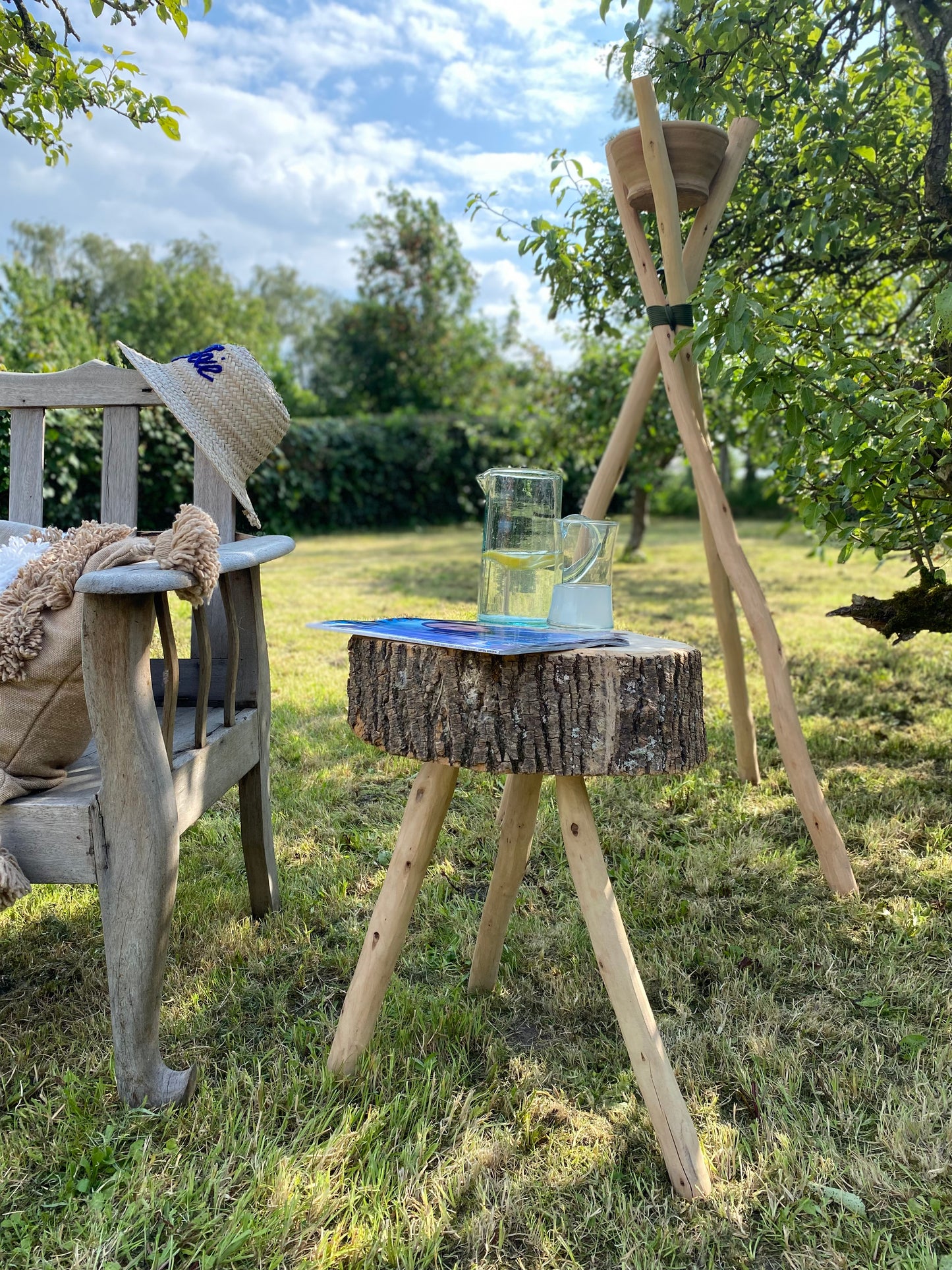 Table d'appoint écorce d'arbre