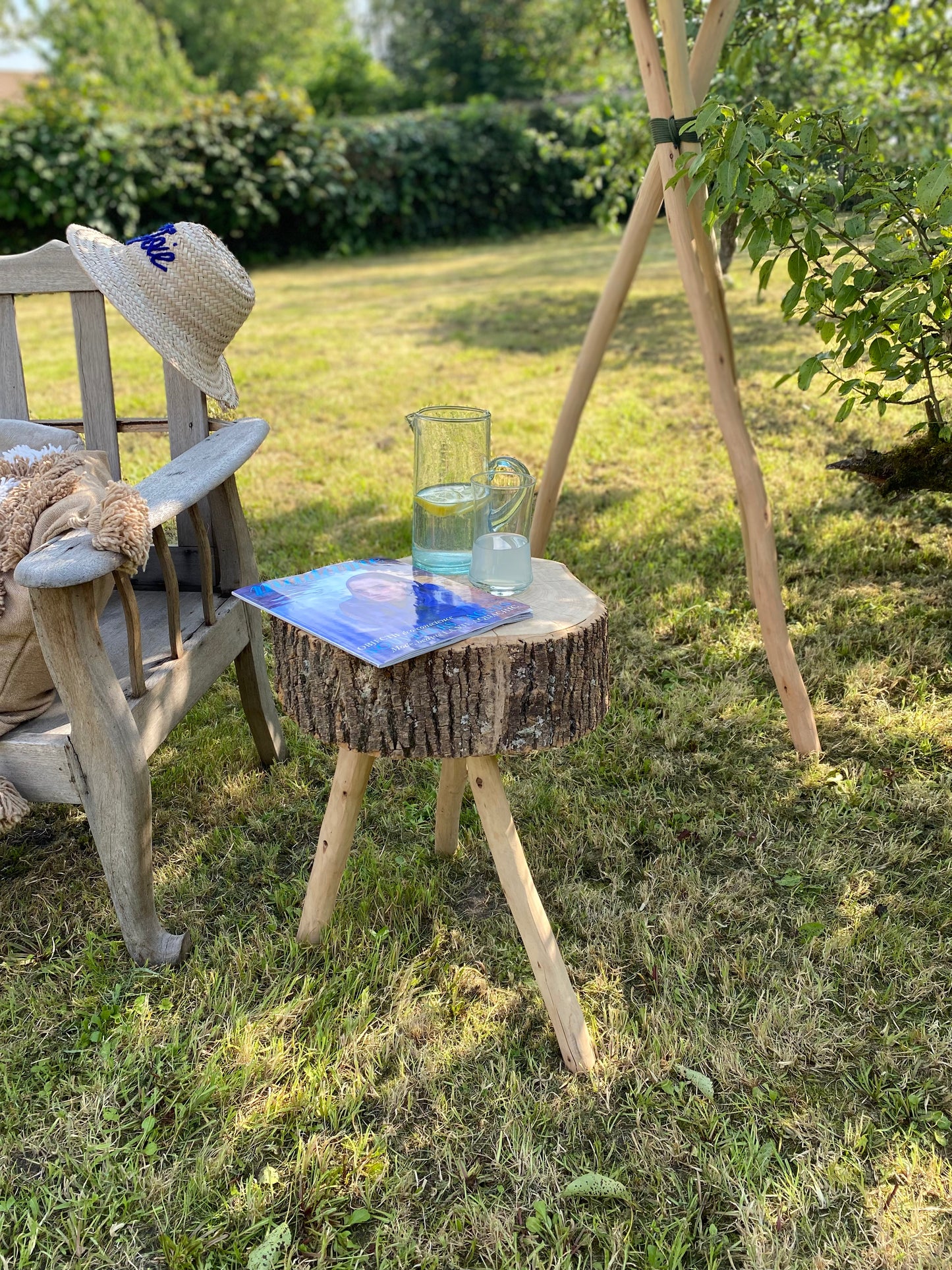 Table d'appoint écorce d'arbre