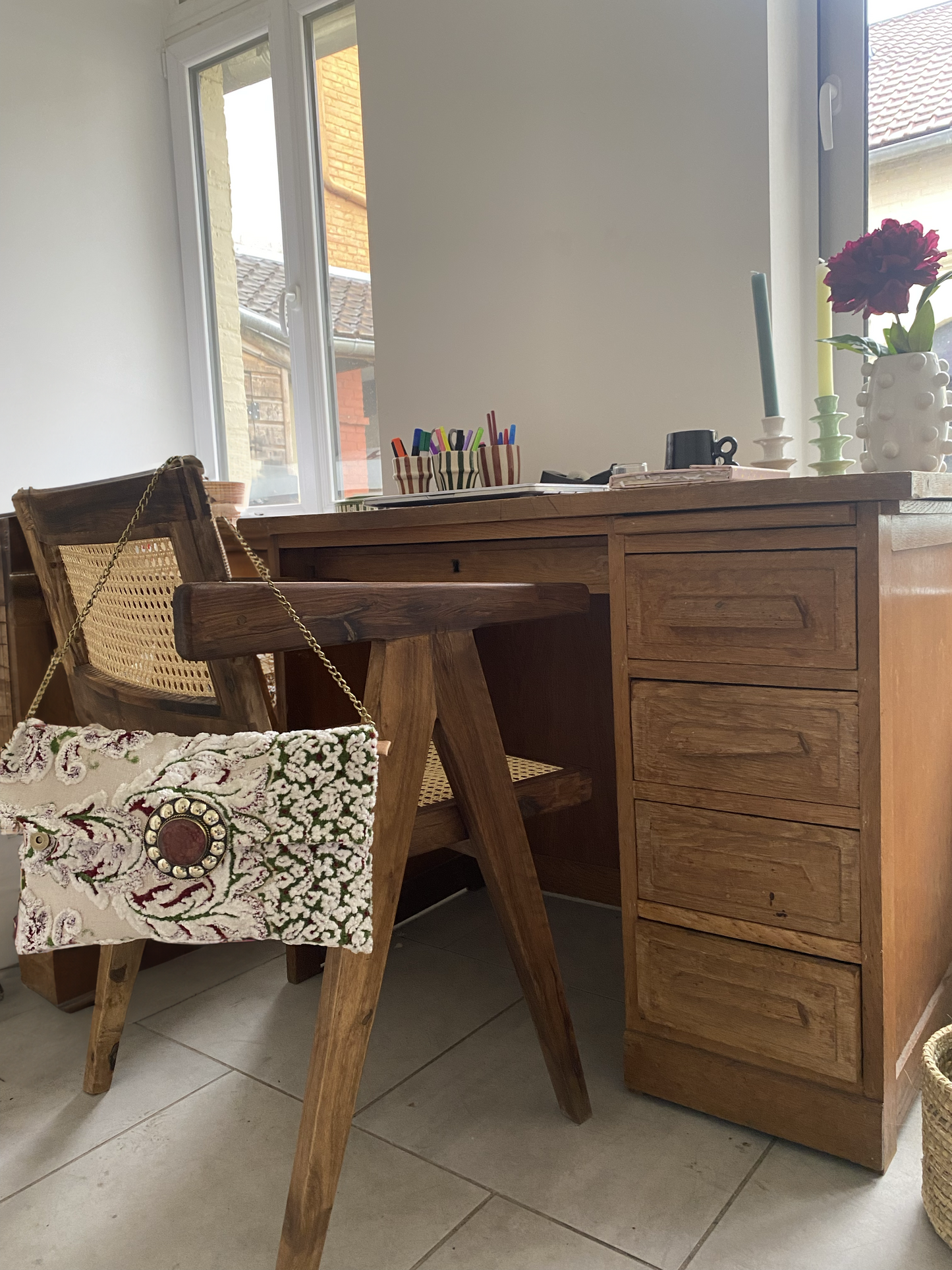 Fauteuil de salle à manger en bois de noyer