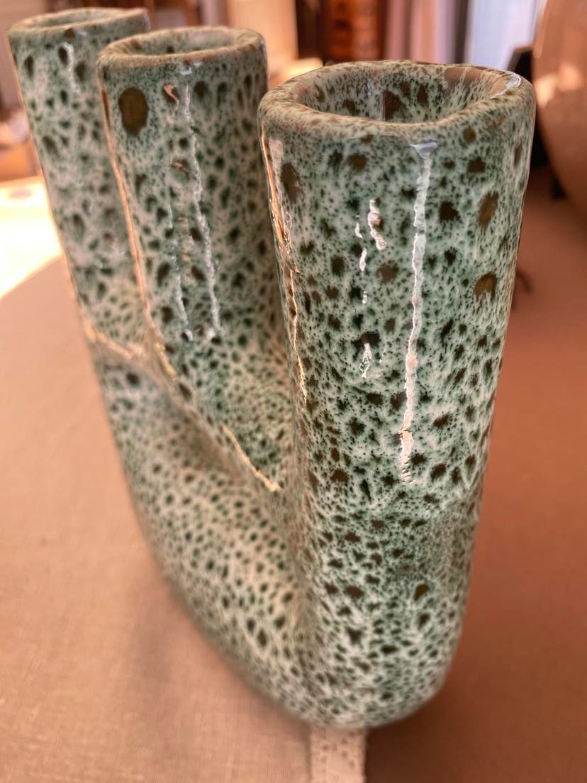 Poterie décorative 3 branches pois