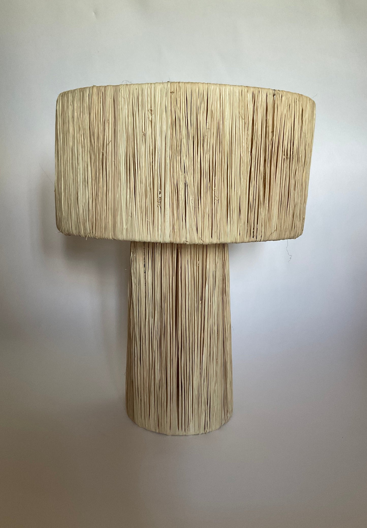 Lampe champignon rafia