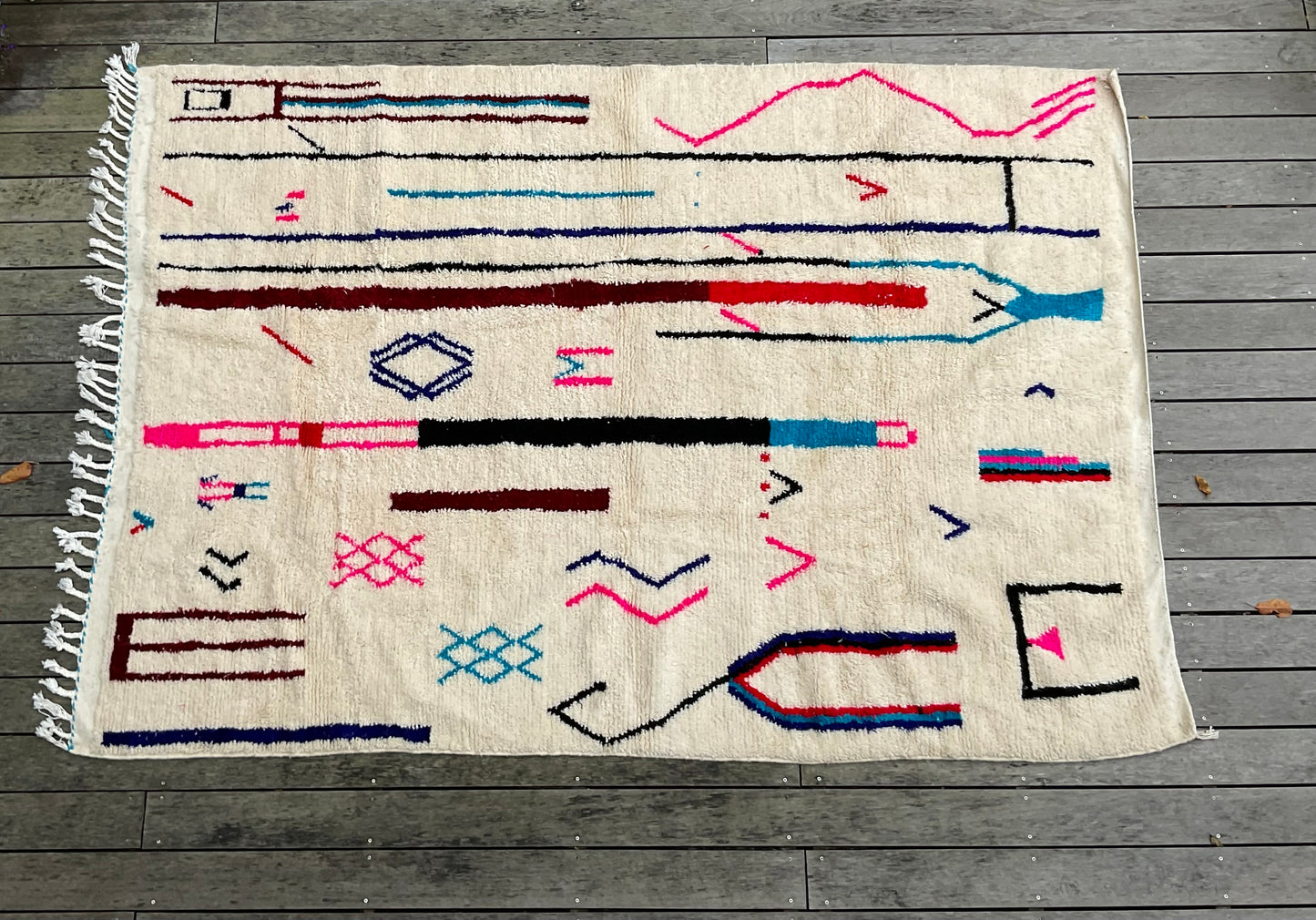 Tapis Béni Ouarain graphique coloré
