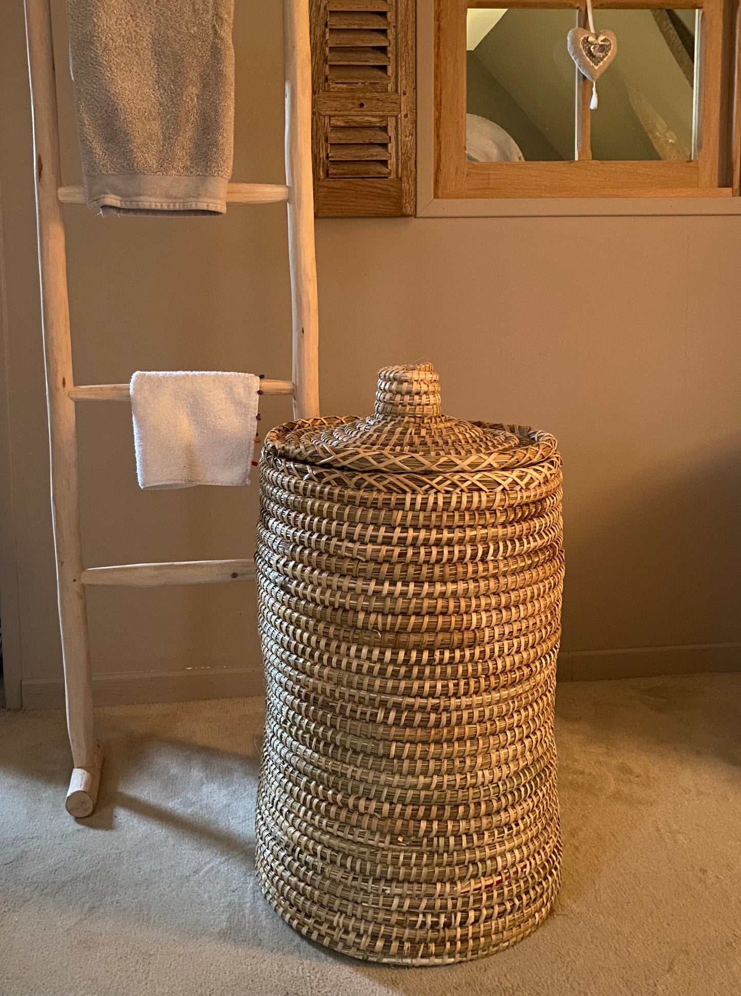 Panière en feuille de palmier naturel
