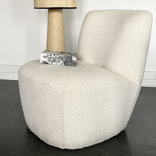 Fauteuil bouclette blanc
