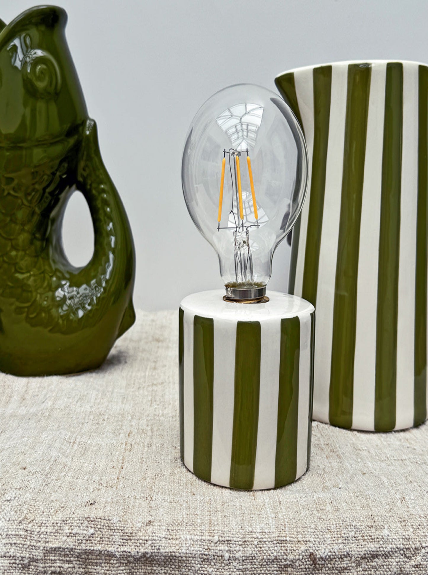 Lampe rayée marron LED