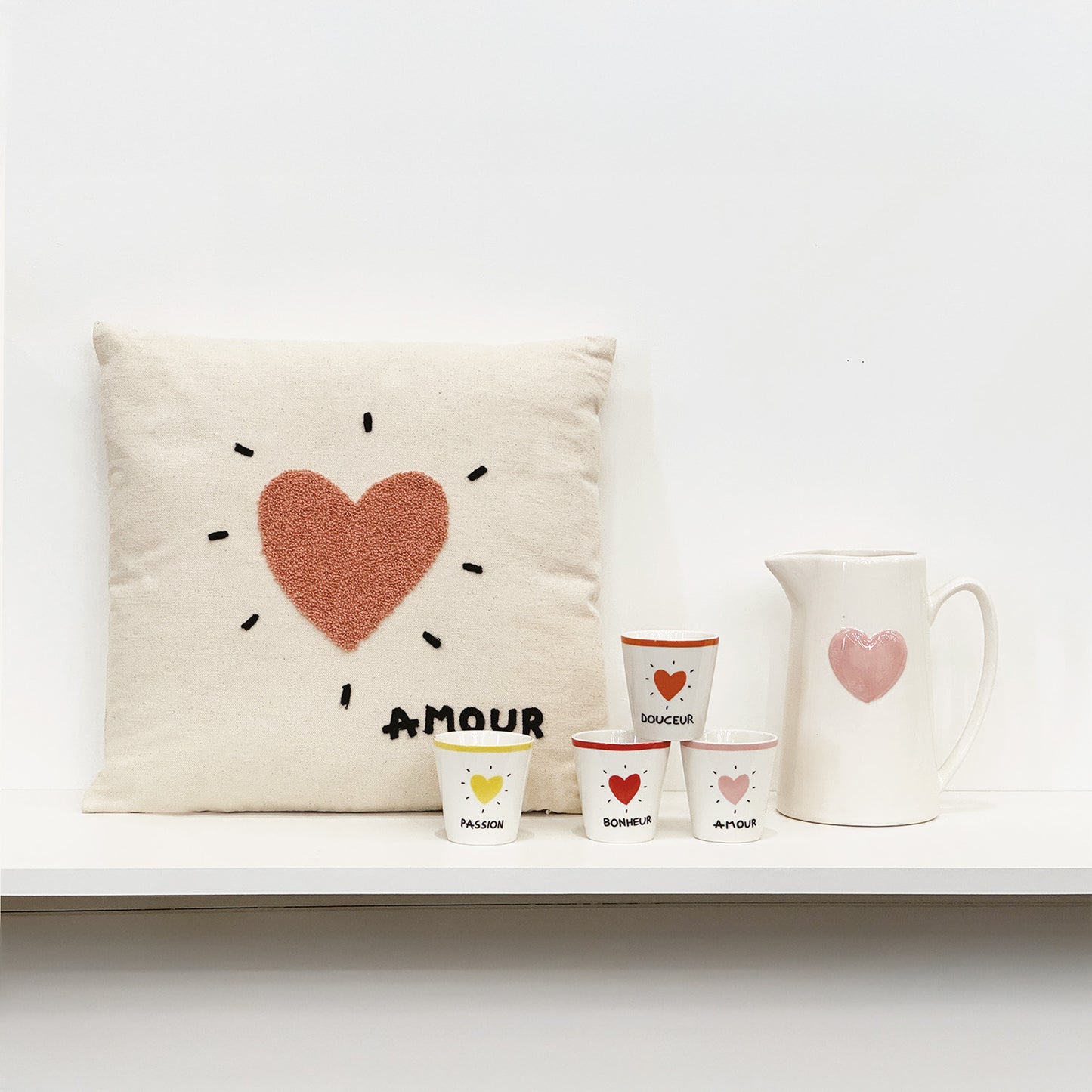 Set de 4 tasses coeurs