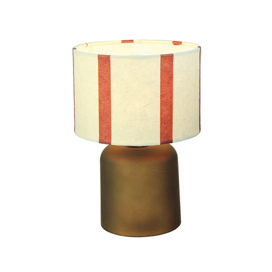 Lampe abat-jour rayé marron LED