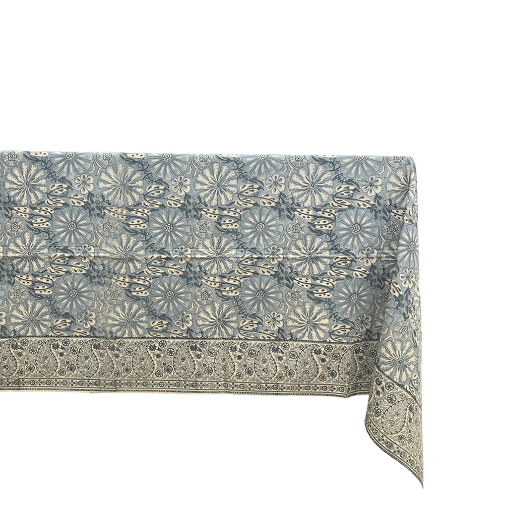 Nappe motifs indien bleu