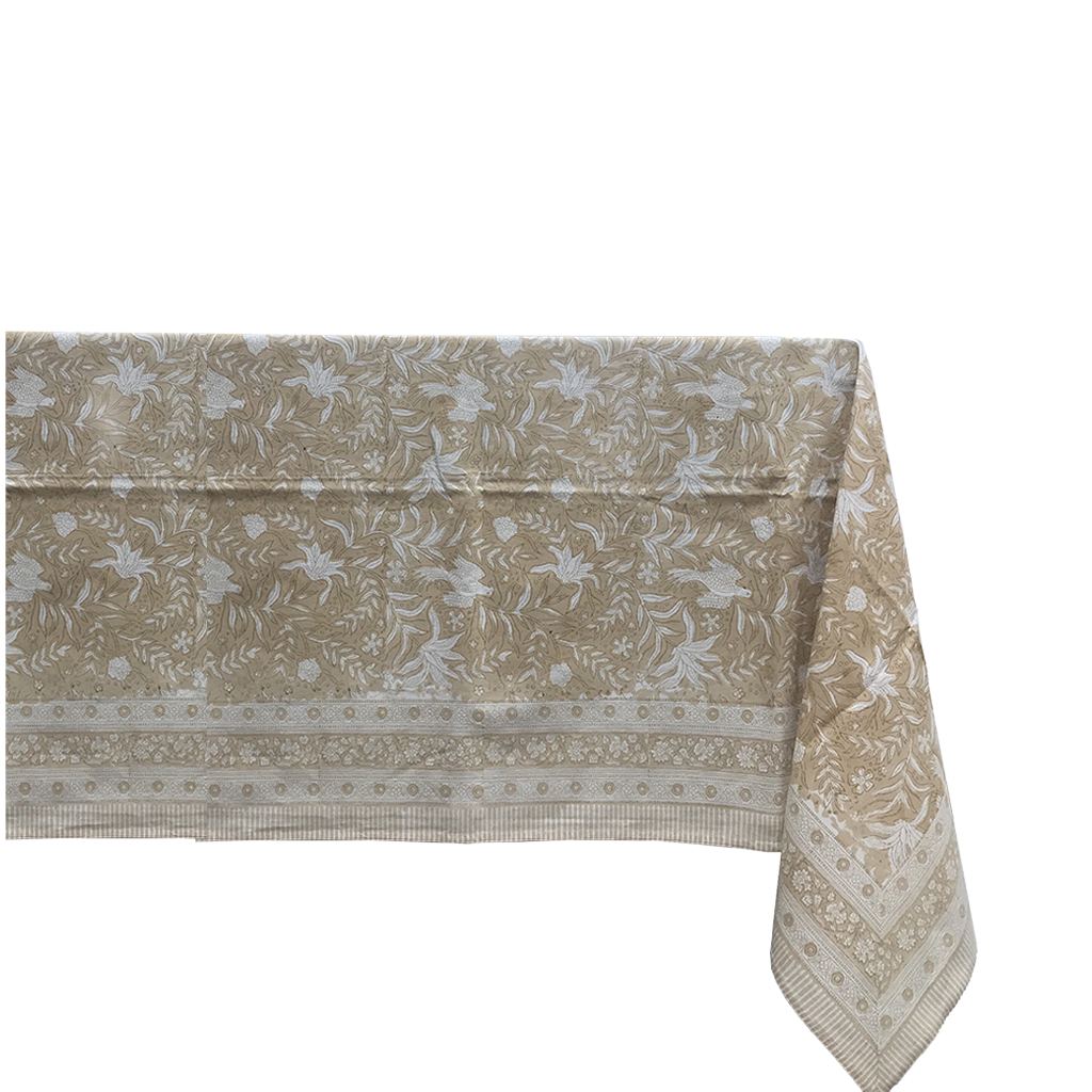Nappe motifs indien beige
