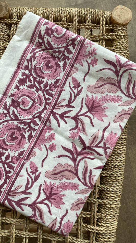 Nappe motifs indien rose